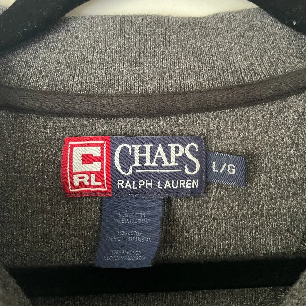 Chaps Ralph Lauren Gray Long Sleeved Polo Shirt